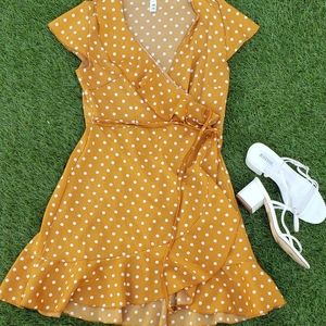 Polka dot wrap dress